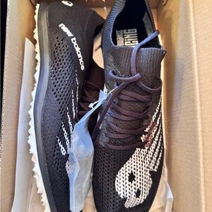 New Balance Black and White Racing Spikes